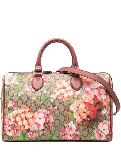 Pre-owned Gucci 2000-2015 Medium Gg Supreme Blooms Satchel In Neutral