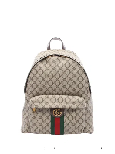 Pre-owned Gucci 2000-2015 Medium Gg Supreme Web Ophidia Backpack In Neutrals