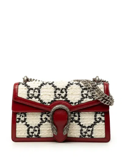 Pre-owned Gucci 2000-2015 Medium Gg Tweed Dionysus Shoulder Bag In Neutrals