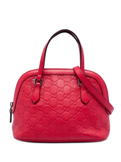 Pre-owned Gucci 2000-2015 Medium Ssima Dome Satchel In Red