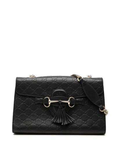 Pre-owned Gucci 2000-2015 Medium Ssima Emily Shoulder Bag In Black