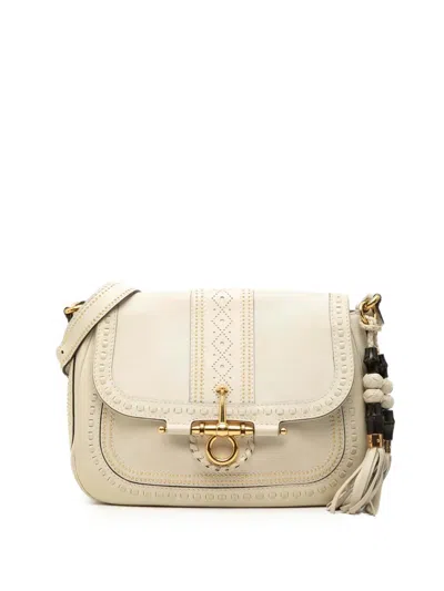 Pre-owned Gucci 2000-2015 Medium Leather Snaffle Bit Shoulder Bag In White