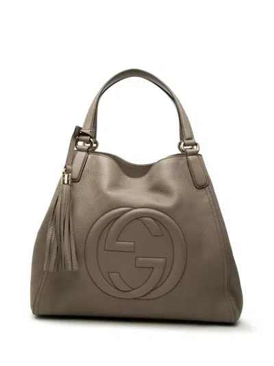 Pre-owned Gucci 2000-2015 Medium Leather Soho Cellarius Tote Bag In Brown