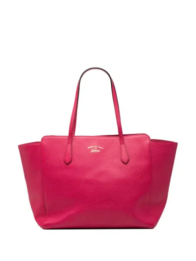 Pre-owned Gucci 2000-2015 Medium Leather Swing Tote Bag In Pink