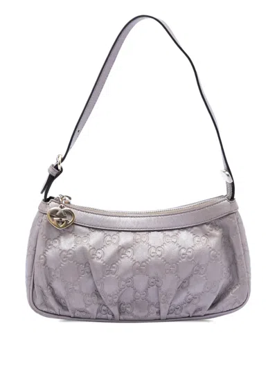 Pre-owned Gucci 2000-2015 Metallic Ssima Lovely Heart Pochette Shoulder Bag In Purple