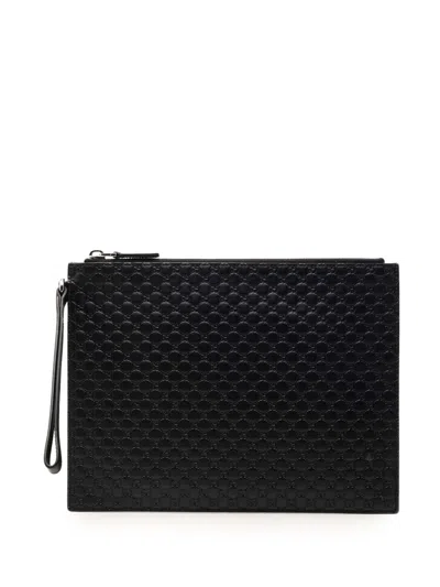 Pre-owned Gucci 2000-2015 Microssima Clutch Bag In Black