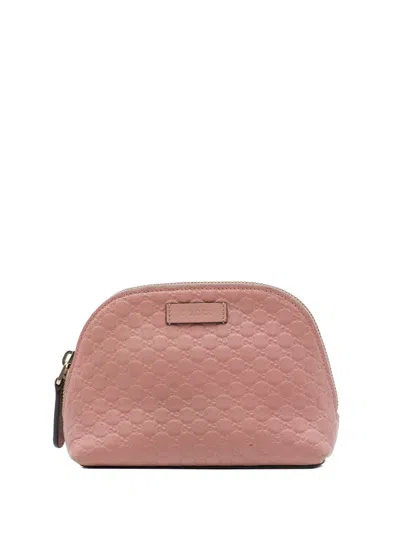 Pre-owned Gucci 2000-2015 Microssima Cosmetic Pouch In Pink