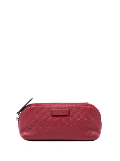 Pre-owned Gucci 2000-2015 Microssima Cosmetic Pouch In Red