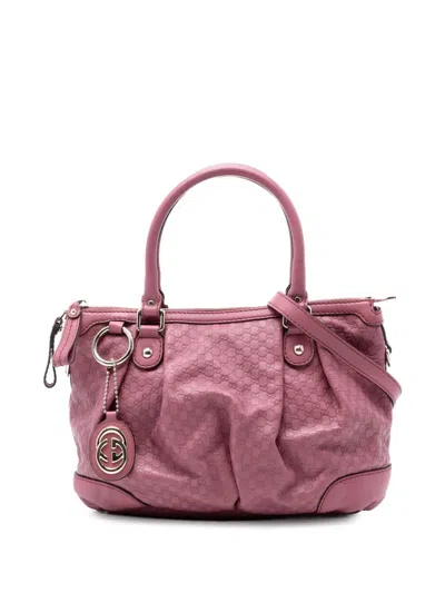 Pre-owned Gucci 2000-2015 Microssima Sukey Satchel In Pink