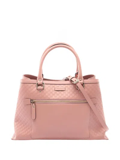 Pre-owned Gucci 2000-2015 Microssima Top Handle Satchel In Pink