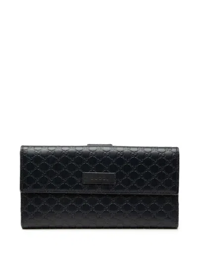 Pre-owned Gucci 2000-2015 Microssima Wallet Long Wallets In Blue