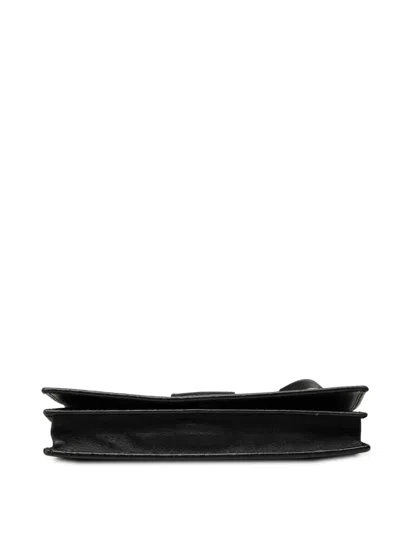 Pre-owned Gucci 2000-2015 Microssima Wallet On Strap Crossbody Bag In Black