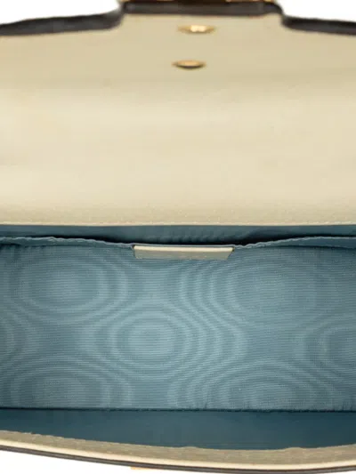 Pre-owned Gucci 2000-2015 Mini Calfskin Bee Star Web Sylvie Top Handle Bag Satchel In White