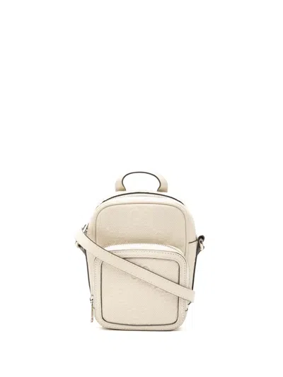 Pre-owned Gucci 2000-2015 Mini Gg Embossed Perforated Calfskin Satchel In White