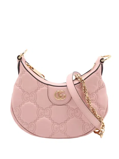 Pre-owned Gucci 2000-2015 Mini Gg Marmont Matelasse Calfskin Satchel In Pink
