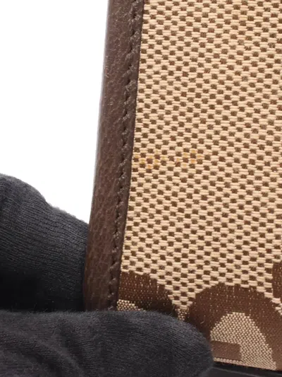 Pre-owned Gucci 2000-2015 Mini Jumbo Gg Canvas Web Satchel In Neutrals