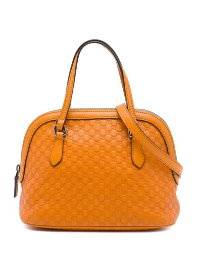 Pre-owned Gucci 2000-2015 Mini Microssima Dome Satchel In Orange