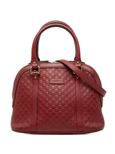 Pre-owned Gucci 2000-2015 Mini Microssima Dome Satchel In Red
