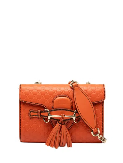 Pre-owned Gucci 2000-2015 Mini Microssima Emily Crossbody Bag In Orange