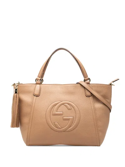 Pre-owned Gucci 2000-2015 Small Calfskin Soho Cellarius Satchel In Brown