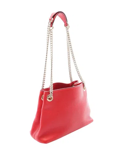 Pre-owned Gucci 2000-2015 Small Calfskin Soho Chain Tote Bag In Red