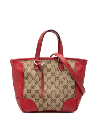 Pre-owned Gucci 2000-2015 Small Gg Canvas Bree Satchel In Red
