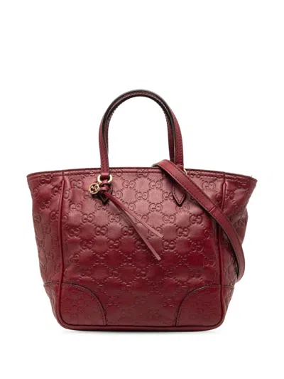 Pre-owned Gucci 2000-2015 Small Ssima Bree Satchel In Red