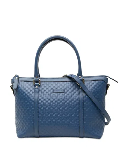 Pre-owned Gucci 2000-2015 Small Microssima Joy Satchel In Blue