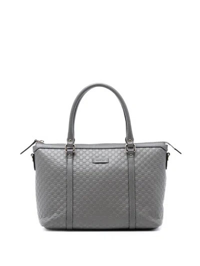 Pre-owned Gucci 2000-2015 Small Microssima Joy Satchel In Gray