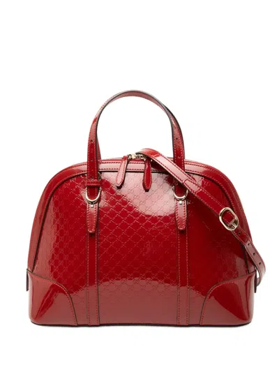 Pre-owned Gucci 2000-2015 Small Microssima Patent Nice Dome Satchel In Red