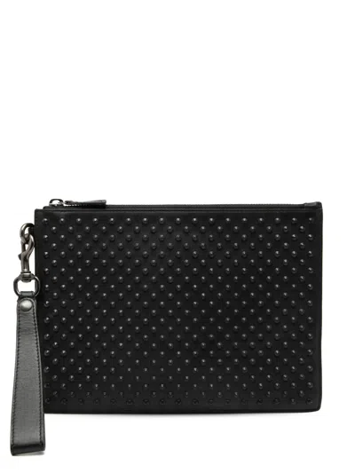 Pre-owned Gucci 2000-2015 Studded Calfskin Clutch Bag In Black
