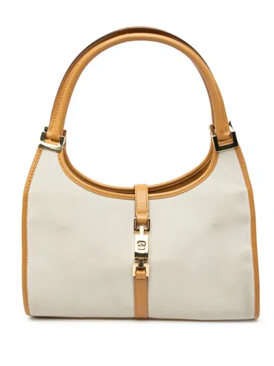 Pre-owned Gucci 2000-2015 Suede Jackie Bardot Handbag In White