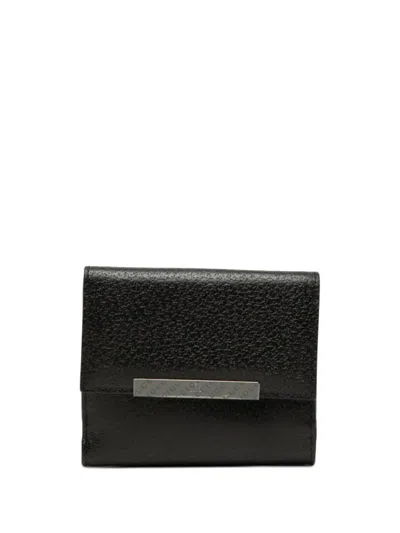 Pre-owned Gucci 2000-2015 Textured Leather Bifold Wallet Small Wallets In Black