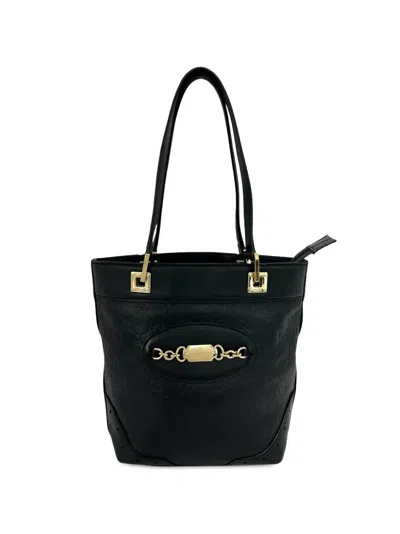 Pre-owned Gucci 2000-2016 Ssima Punch Tote Bag In Black