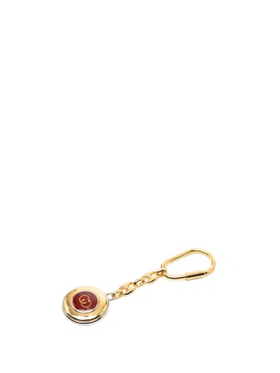Pre-owned Gucci 2000-2025 Gold Plated Resin Logo Key Chain