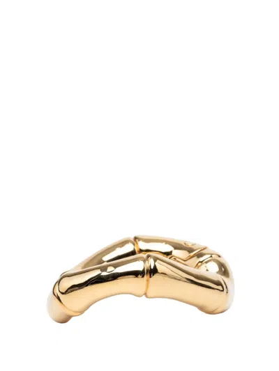 Pre-owned Gucci 2000-2026 Gold Plated Bamboo Cuff Bracelet Costume Bracelet