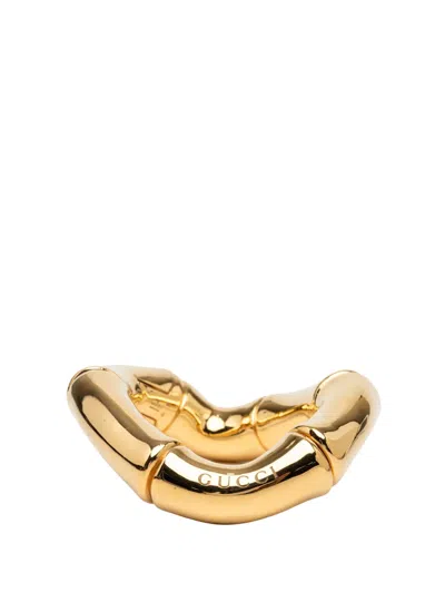 Pre-owned Gucci 2000-2026 Gold Plated Bamboo Cuff Bracelet Costume Bracelet