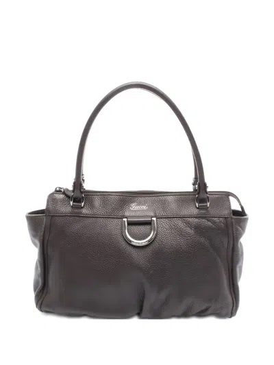 Pre-owned Gucci 2000s Abby Leather Tote Bag In Brown