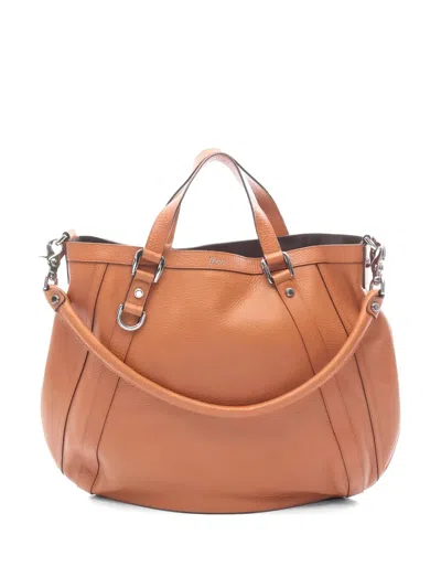 Pre-owned Gucci 2000s Abby Leather Tote Bag In Brown