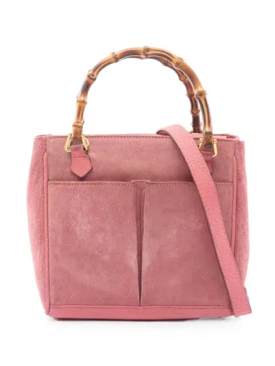 Pre-owned Gucci 2000s Bamboo Handle Handbag In Pink