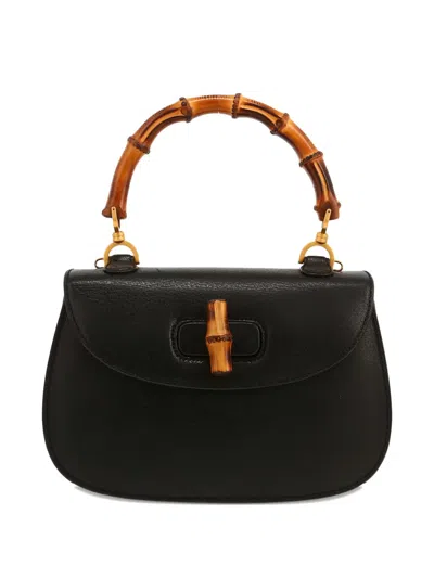 Pre-owned Gucci 2000s Bamboo Shoulder Bag In Black