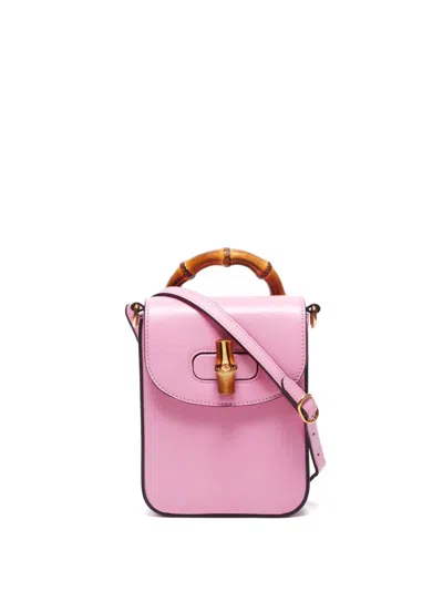 Pre-owned Gucci 2000s Bamboo Shoulder Bag In Pink