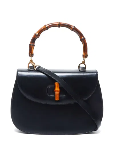 Pre-owned Gucci 2000s Bamboo Tote Bag In 黑色