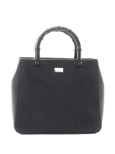 Pre-owned Gucci 2000s Bamboo Tote Bag In Black