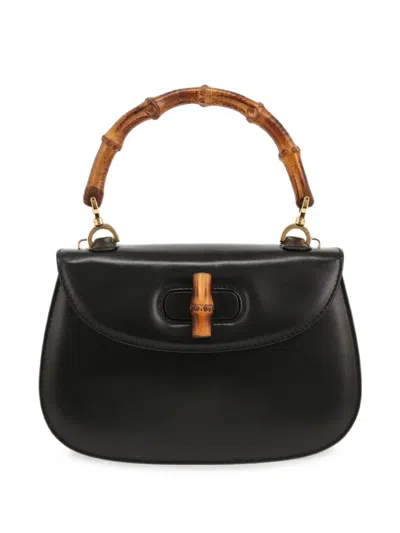 Pre-owned Gucci 2000s Bamboo Tote Bag In Black