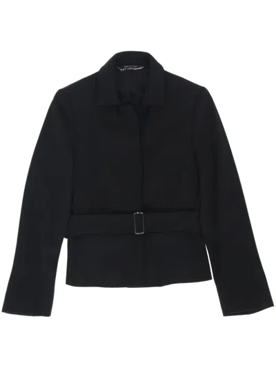 Pre-owned Gucci 2000s Belted Blazer In Black