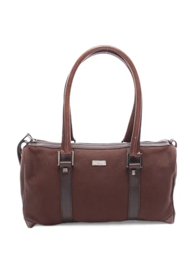 Pre-owned Gucci 2000s Canvas Tote Bag In Brown