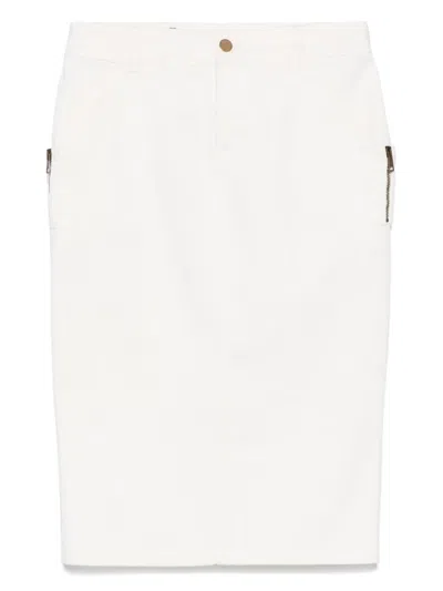 Pre-owned Gucci 2000s Cotton Mini Skirt In White