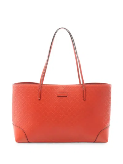 Pre-owned Gucci 2000s Diamantha Lux Tote Bag In Orange