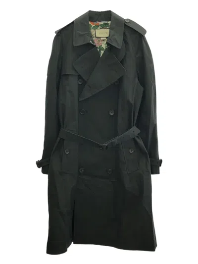 Pre-owned Gucci 2000s Double-breasted Trench Coat In Black